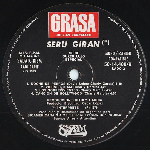 Seru Giran (Charly Garcia) - Grasa De Las Capitales - Vinilo - Imagen 4