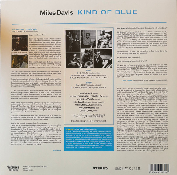 Davis Miles - Kind Of Blue - Vinilo Jazz - Imagen 2